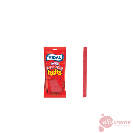 Vidal Sour Strawberry Belts 100G W/14