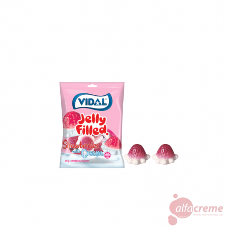 Vidal Jelly Filled Strawberries with Cream 100G W/14