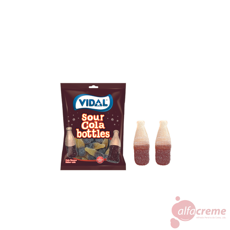 Vidal Sour Cola Bottles 100G W/14