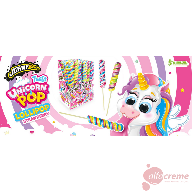 JohnyBee Twist Unicorn Pop 50 Gr  W/24