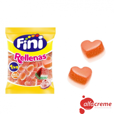 Corações Pessego Recheados Fini 1Kg