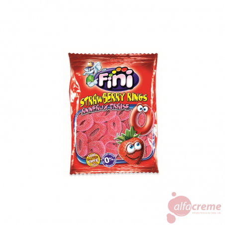 Fini Strawberry Rings 100g W/12